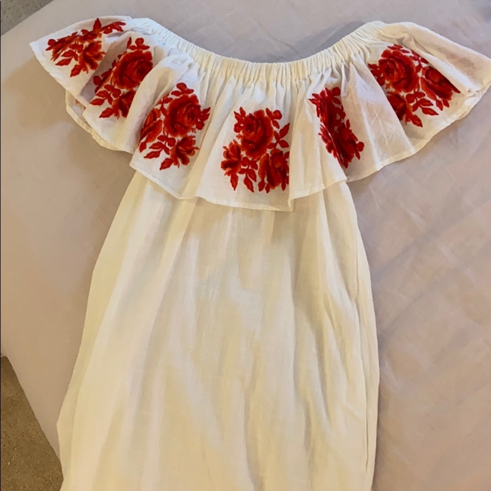 Off the shoulder white dress